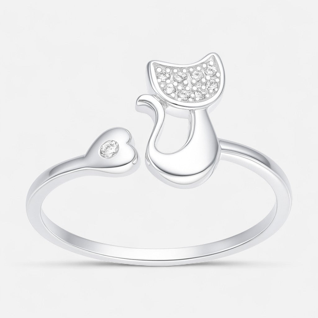 Anillo Ajustable Gatito Corazón Circones 18