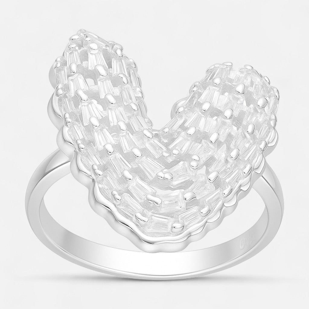 Anillo Chunky Corazón Circones Baguette