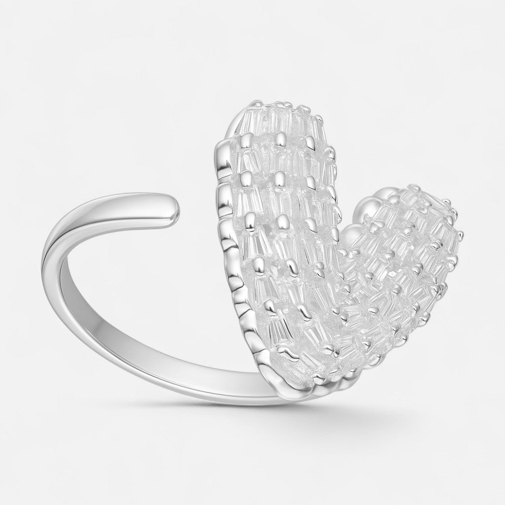 Anillo Chunky Corazón Circones Baguette