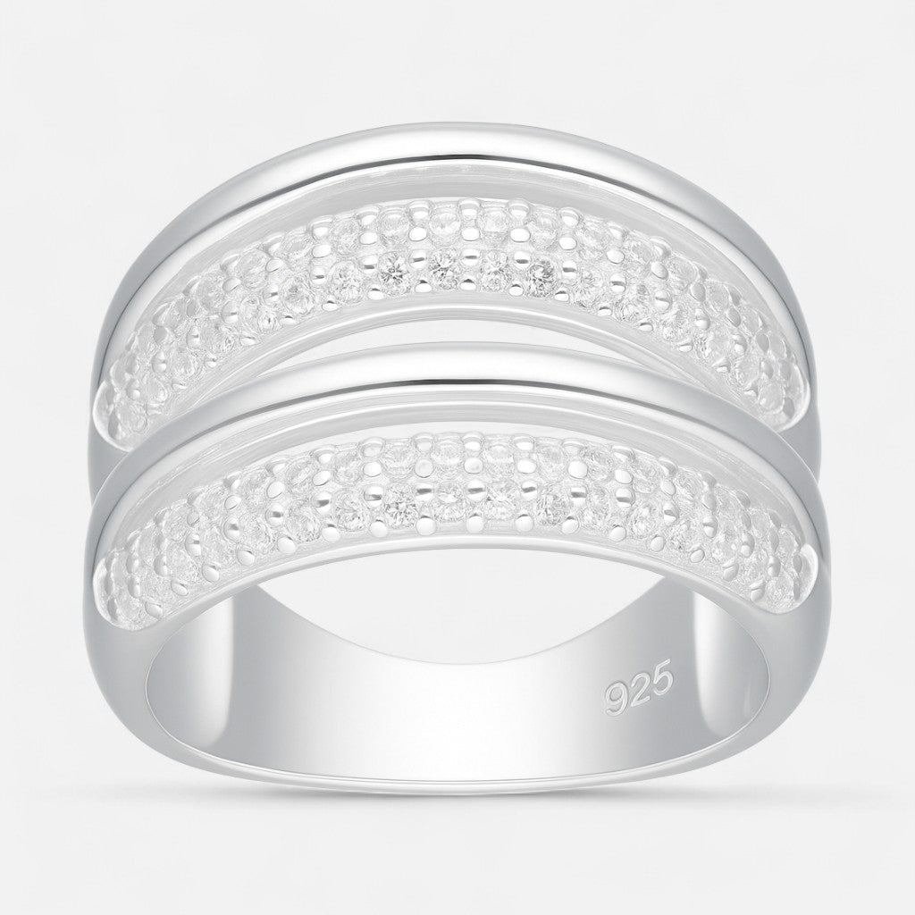 Anillo Chunky Circones Pavé