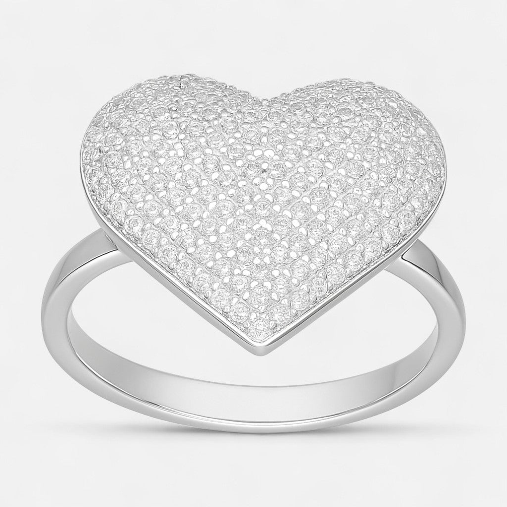 Anillo Corazón Circones Pavé