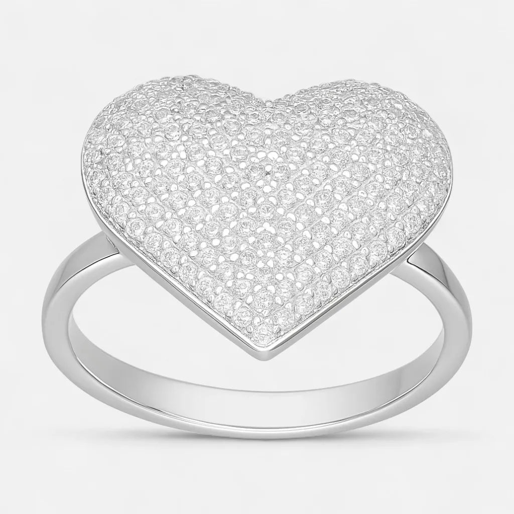 Anillo Corazón Circones Pavé