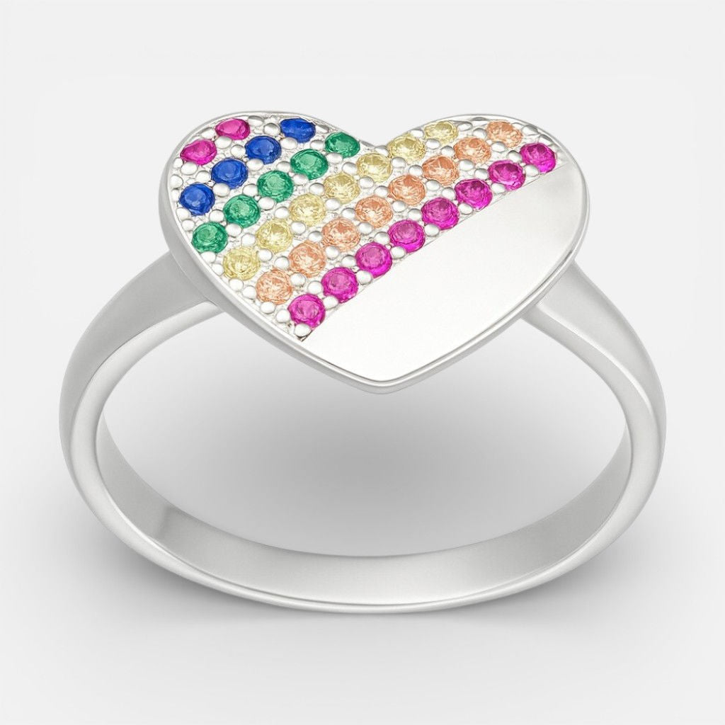 Anillo Corazón Circones Multicolor