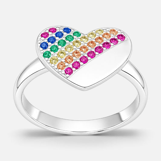 Anillo Corazón Circones Multicolor