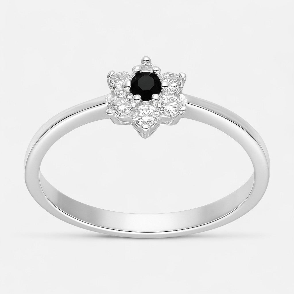Anillo Flor Circones Ónix