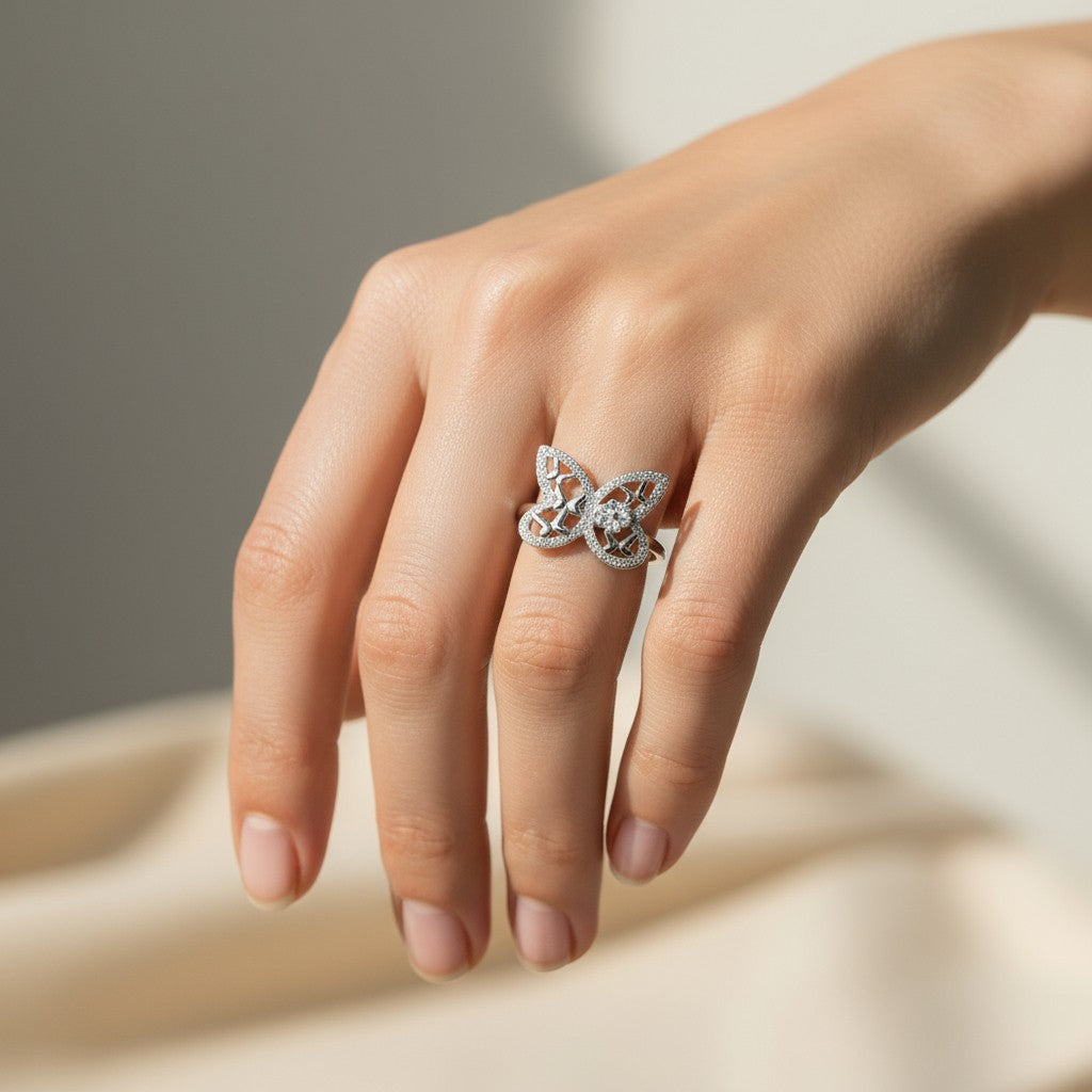 anillo mariposas circones flor