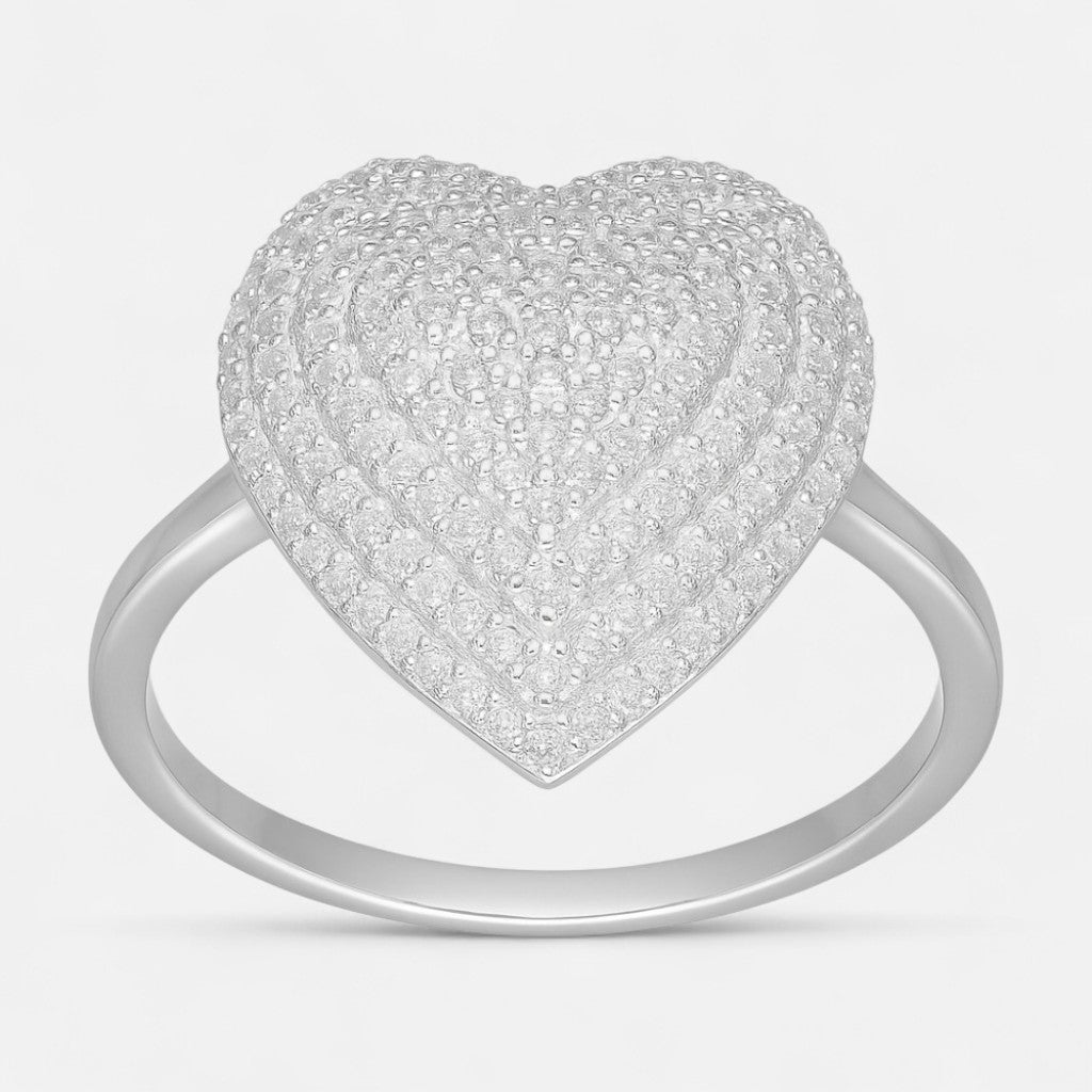 Anillo Corazón Circones Pavé