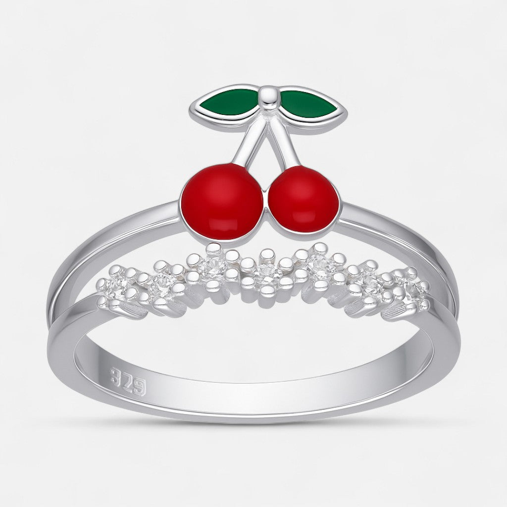 Anillo Cereza Esmaltada Circones 15