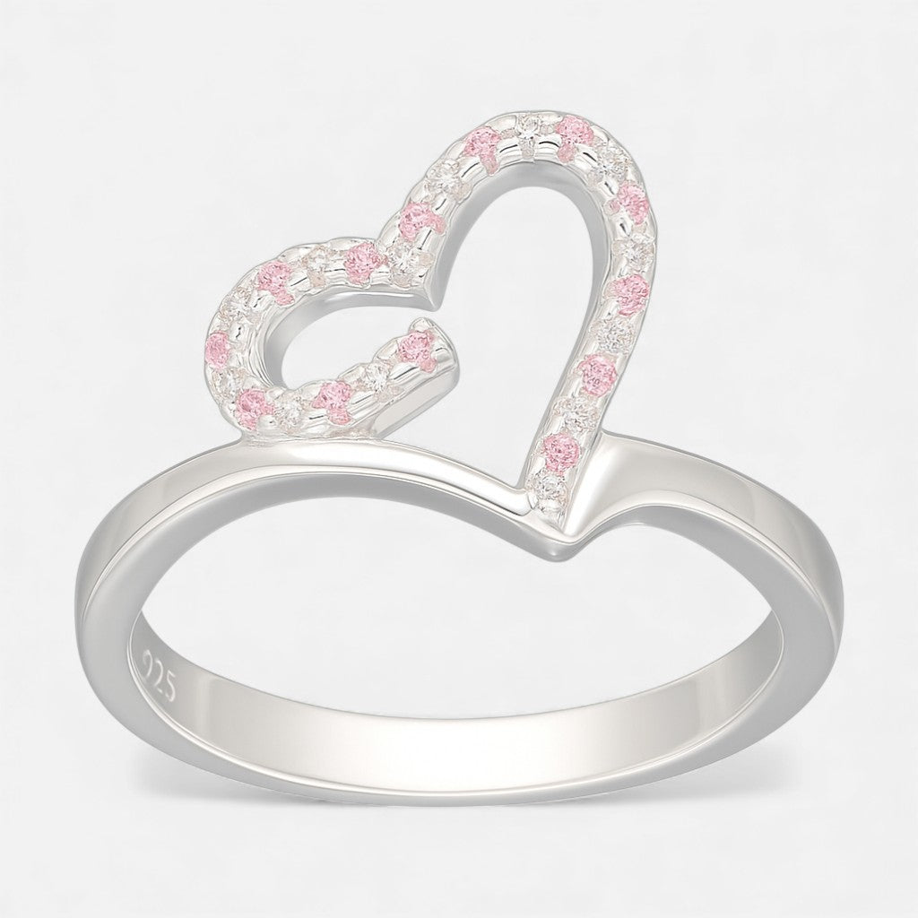 Anillo Corazón Circones Rosa Francia