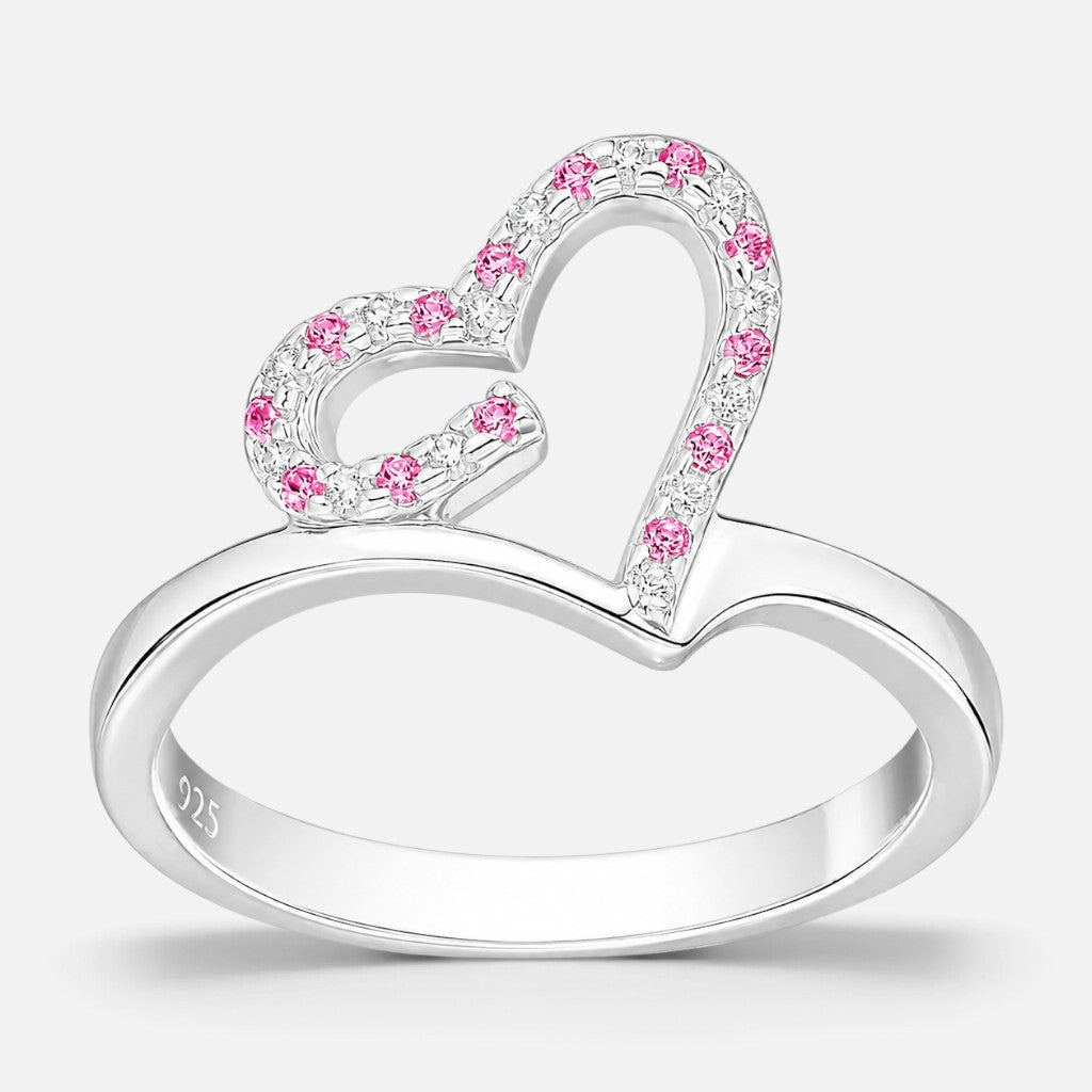 Anillo Corazón Circones Rosa Francia