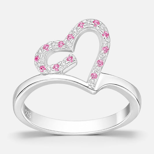 Anillo Corazón Circones Rosa Francia