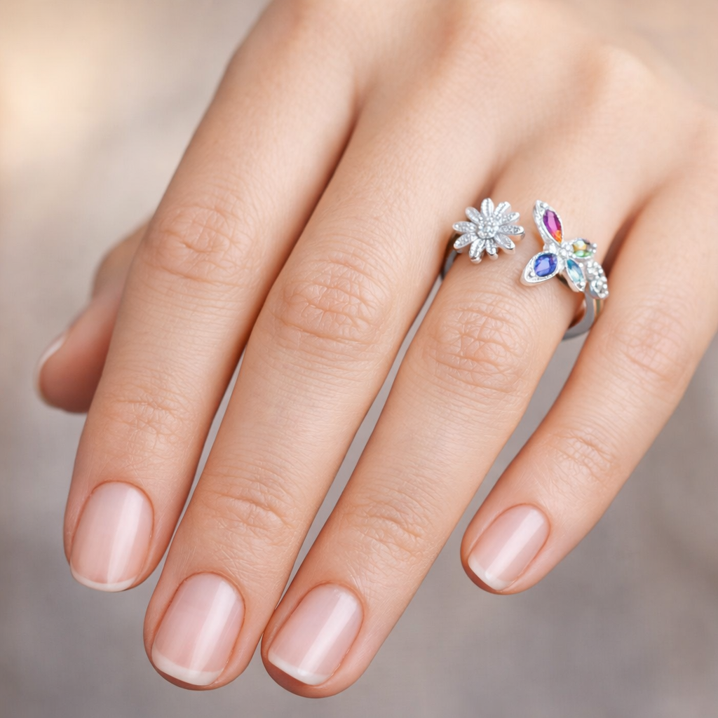 Anillo Ajustable Flor Margarita Mariposa Circones Multicolor