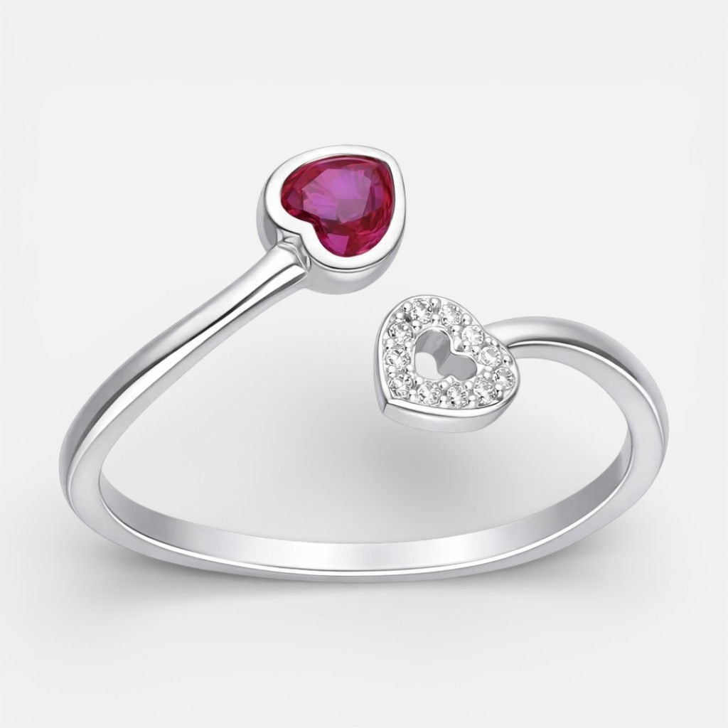 Anillo Ajustable Corazones Circones Rubi