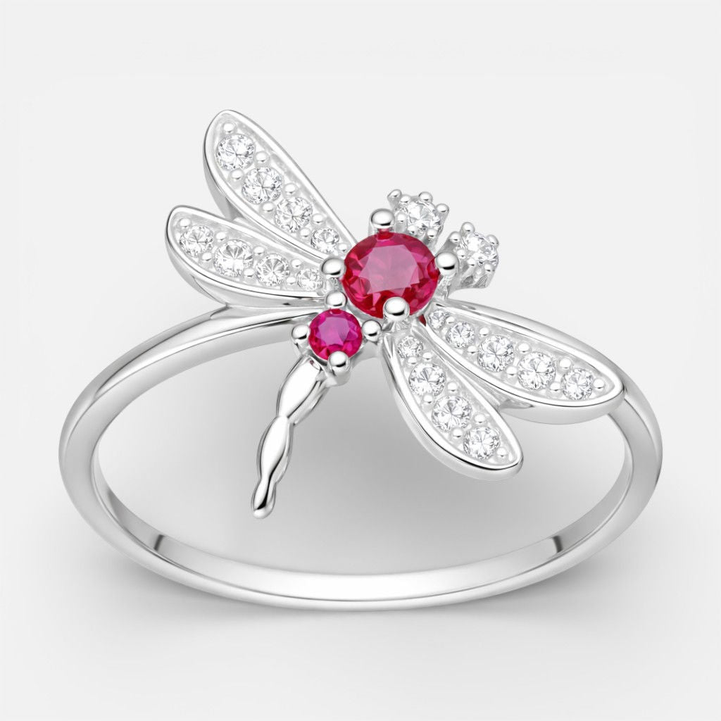 Anillo Libélula Circones Rubí