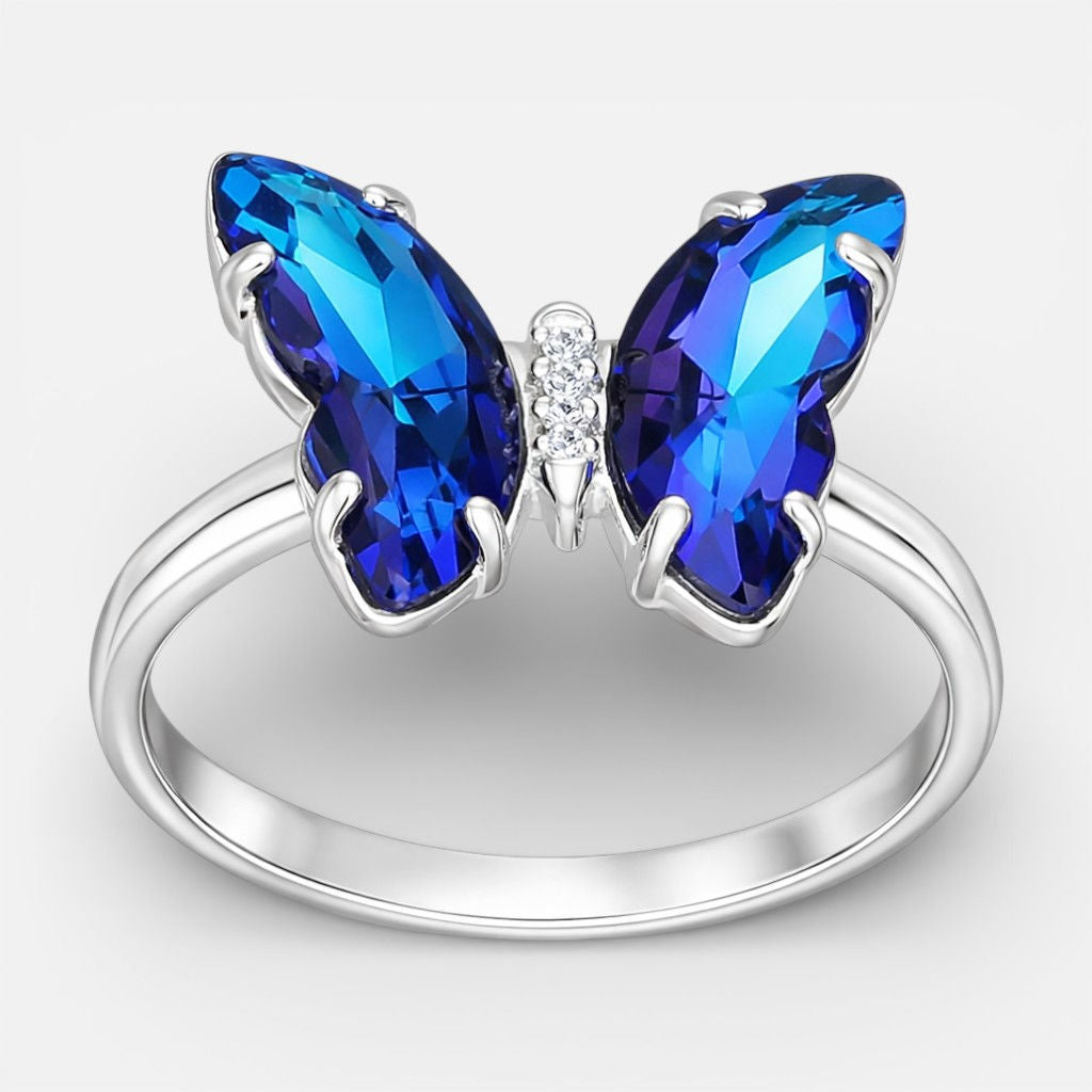 Anillo Mariposa Cristal Hecho con Swarovski® Tornasol