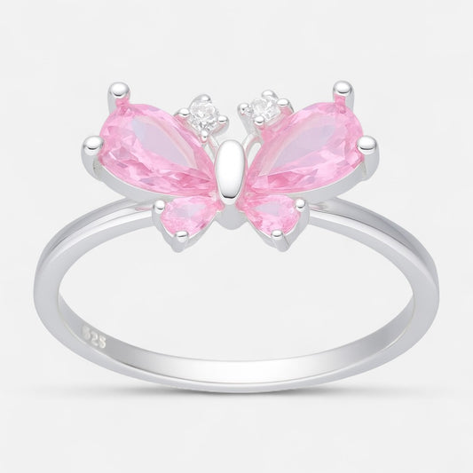 Anillo Mariposa Circones Rosa Francia