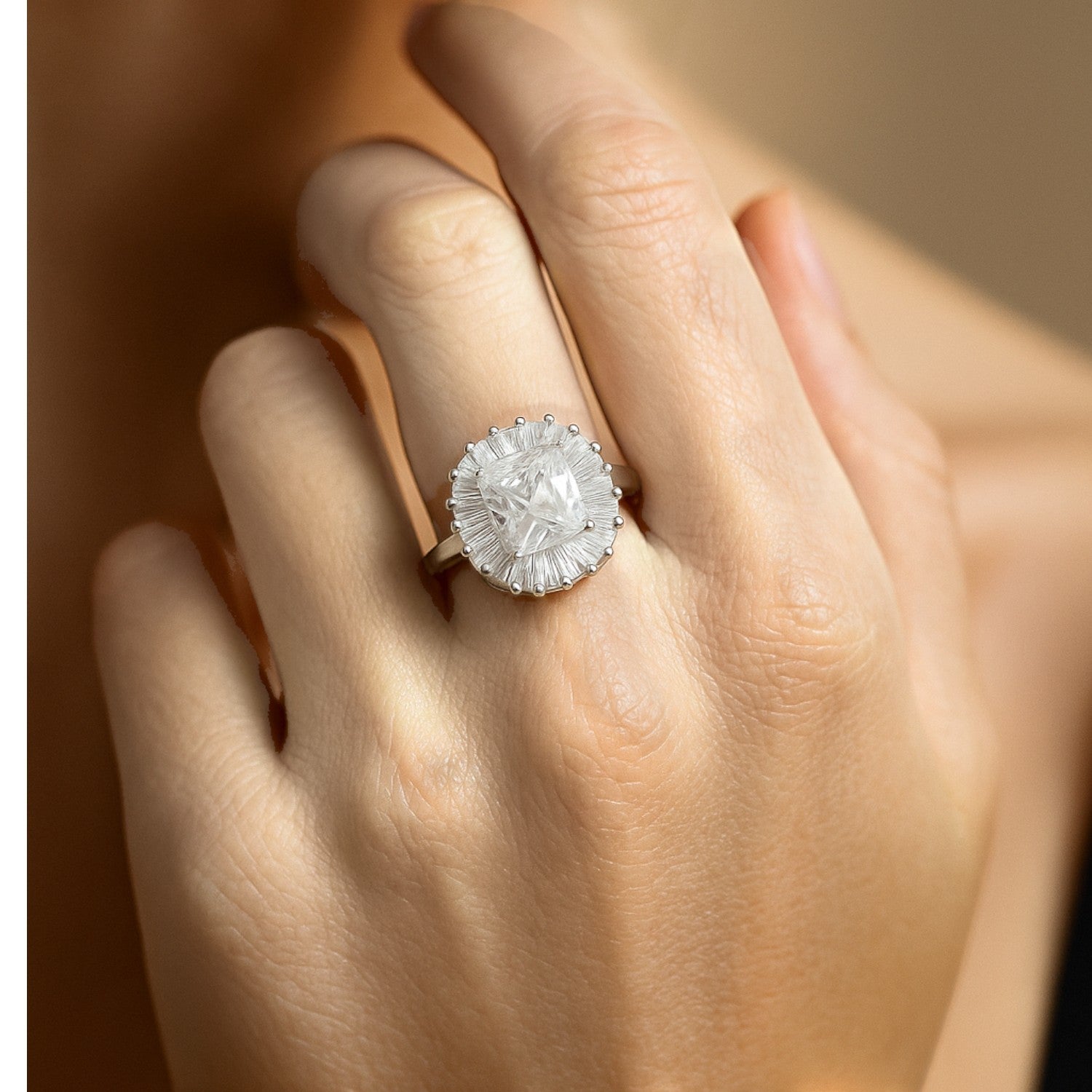 Anillo Ovalo Circón Baguette