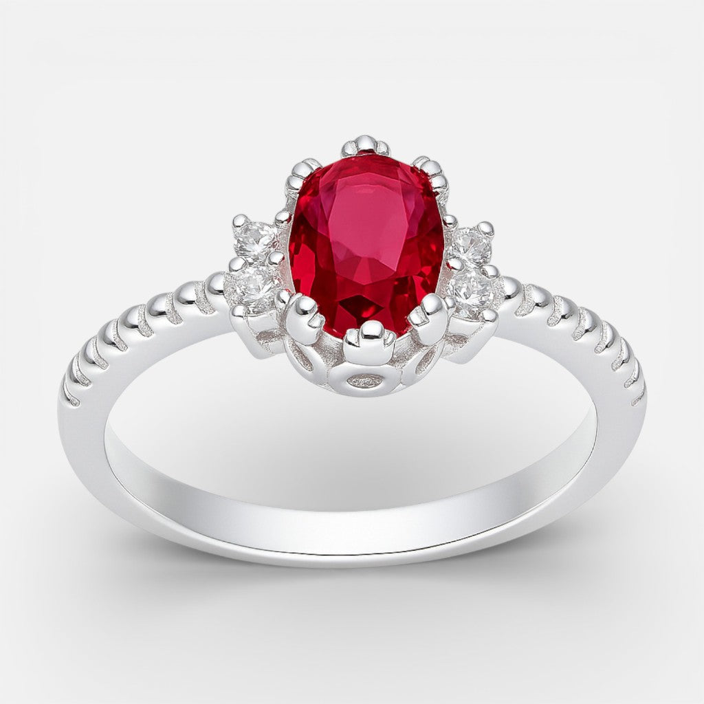 Anillo Circón Ovalado Rubí