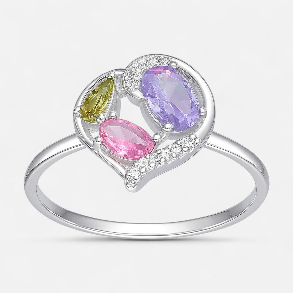 Anillo Corazón Circones Multicolor