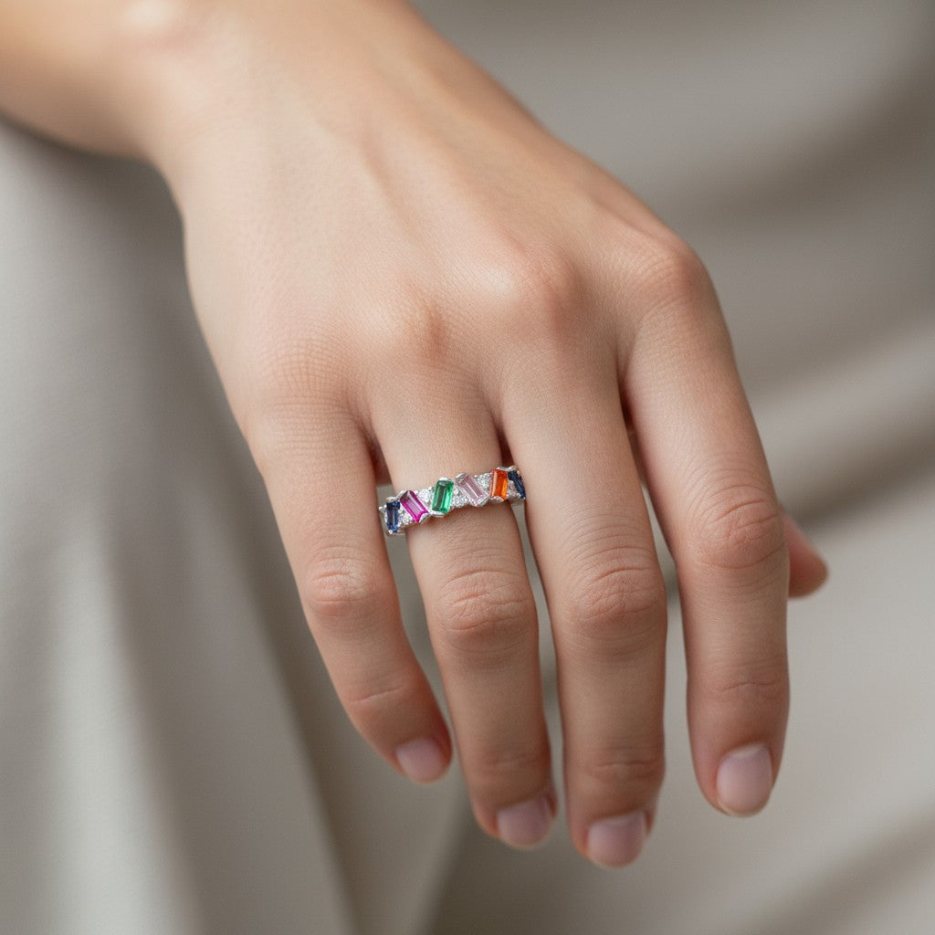 Anillo Circones Baguette Multicolor