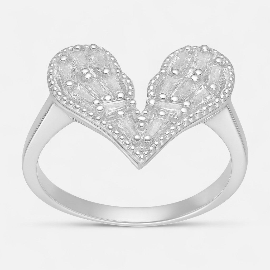 Anillo Corazón Circones Baguette