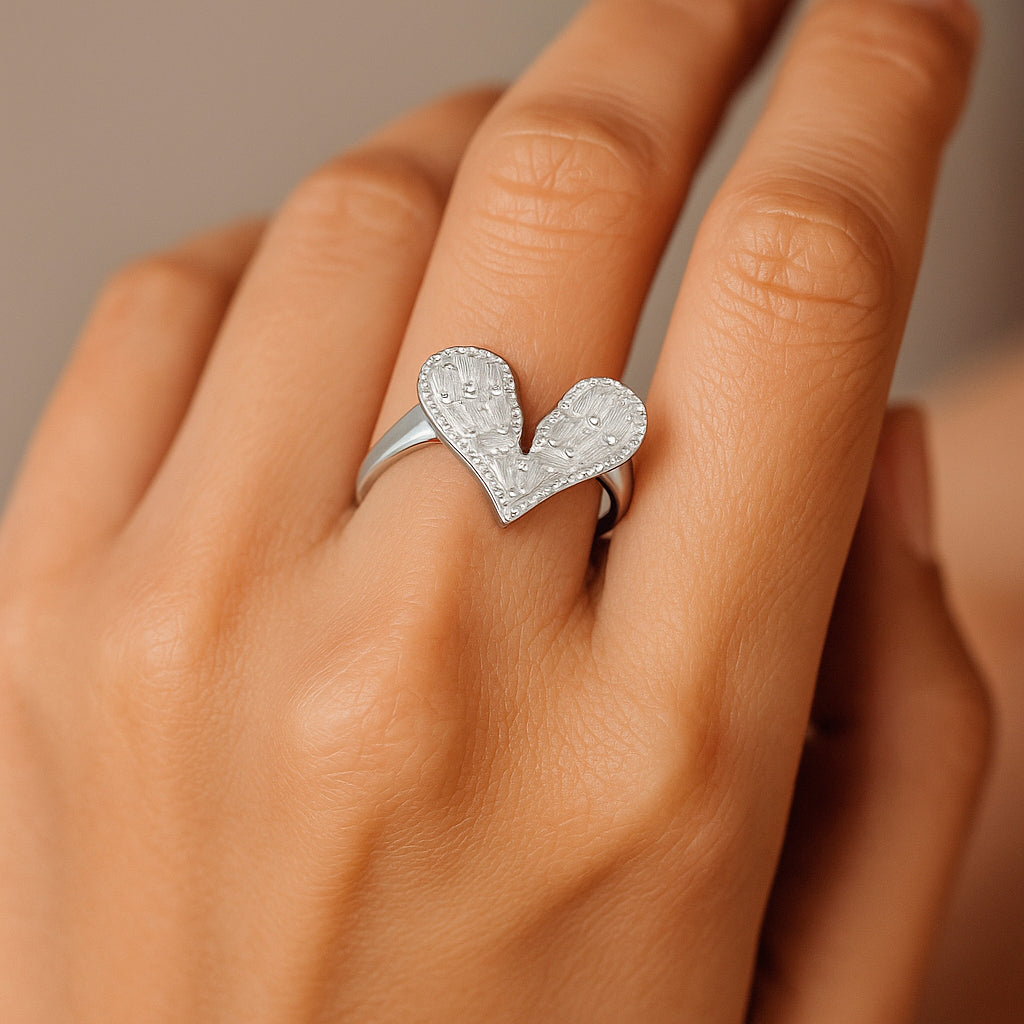 Anillo Corazón Circones Baguette
