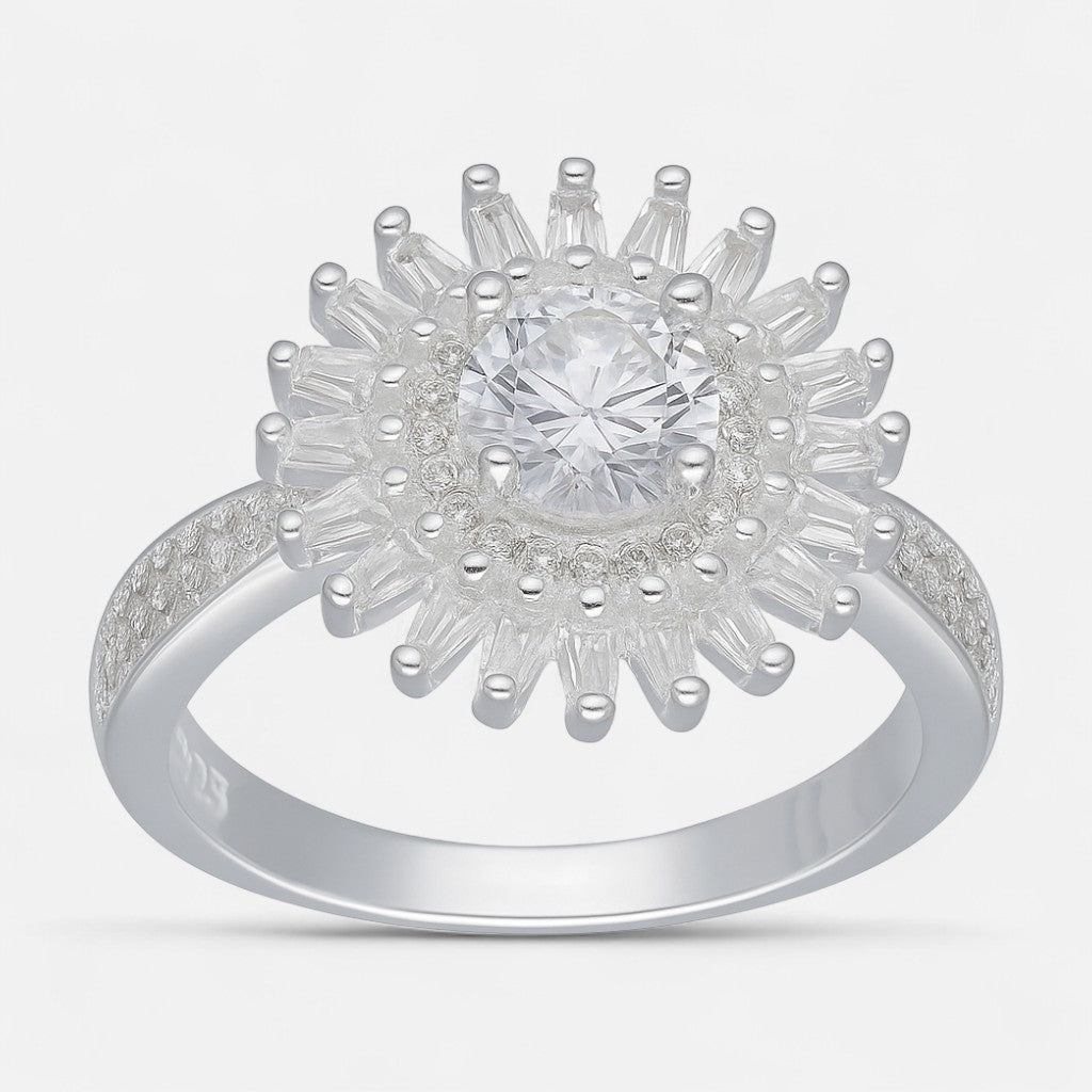 Anillo Girasol Circones Pavé