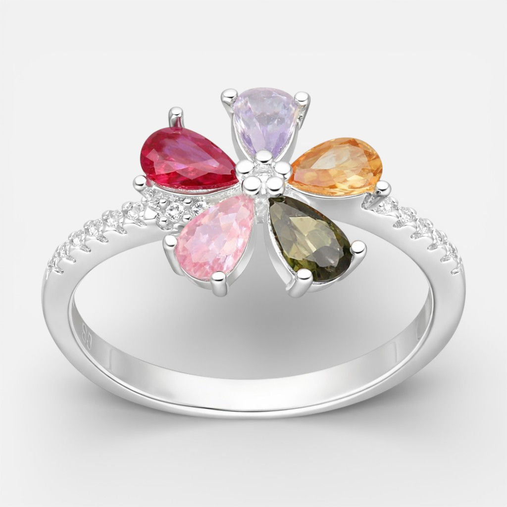 Anillo Flor Circones Multicolor