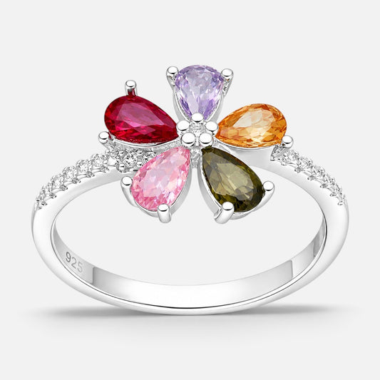 Anillo Flor Circones Multicolor