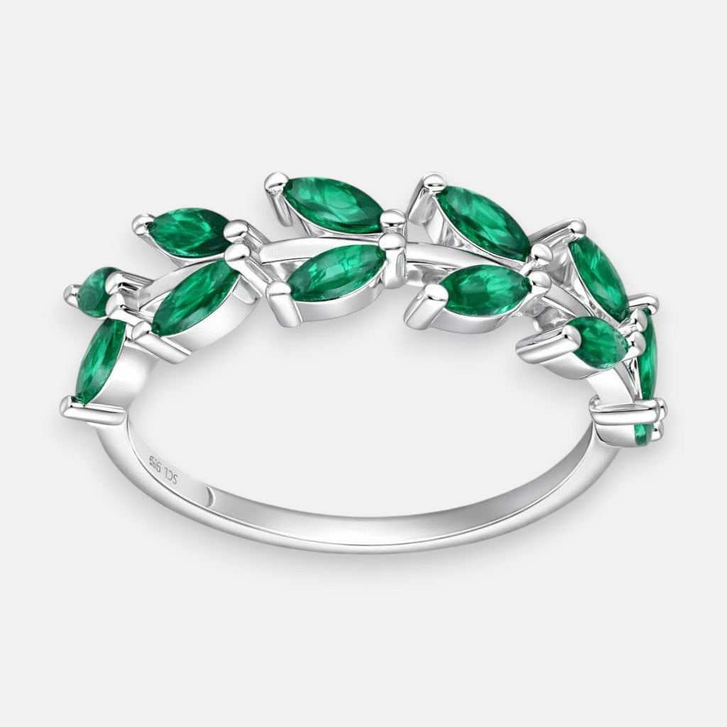 Anillo Espigas Circones Esmeralda