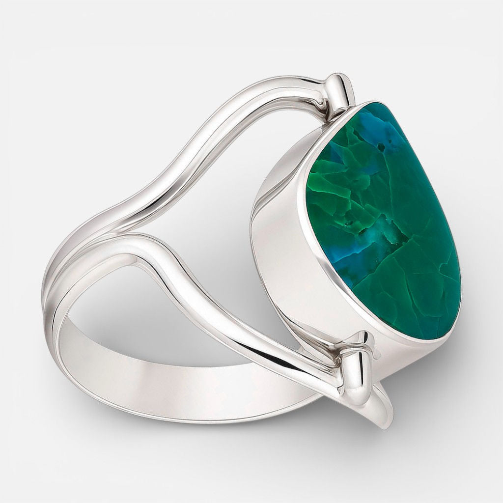 Anillo Reversible Crisocola Nácar