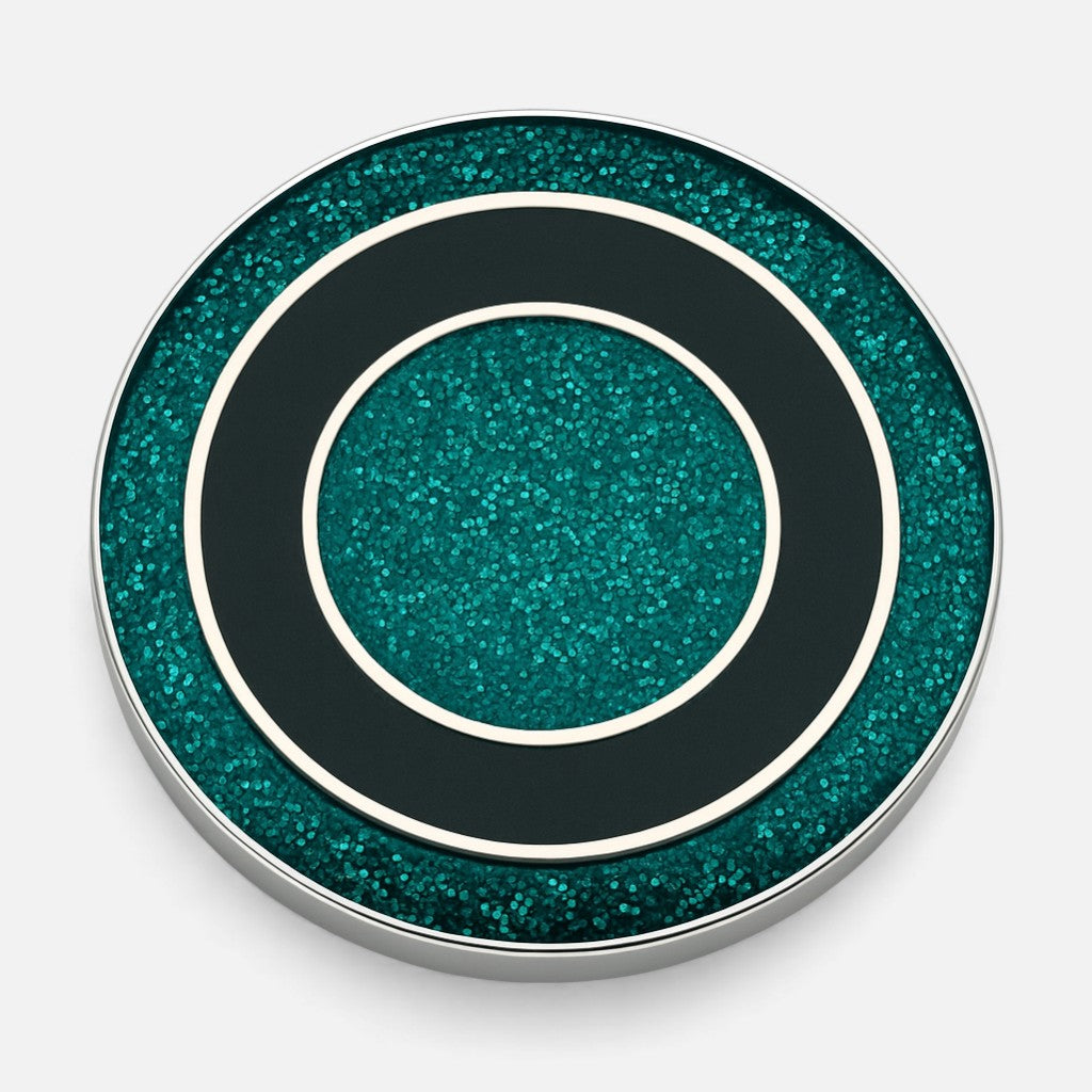 Anillo Círculo Escarchado Verde