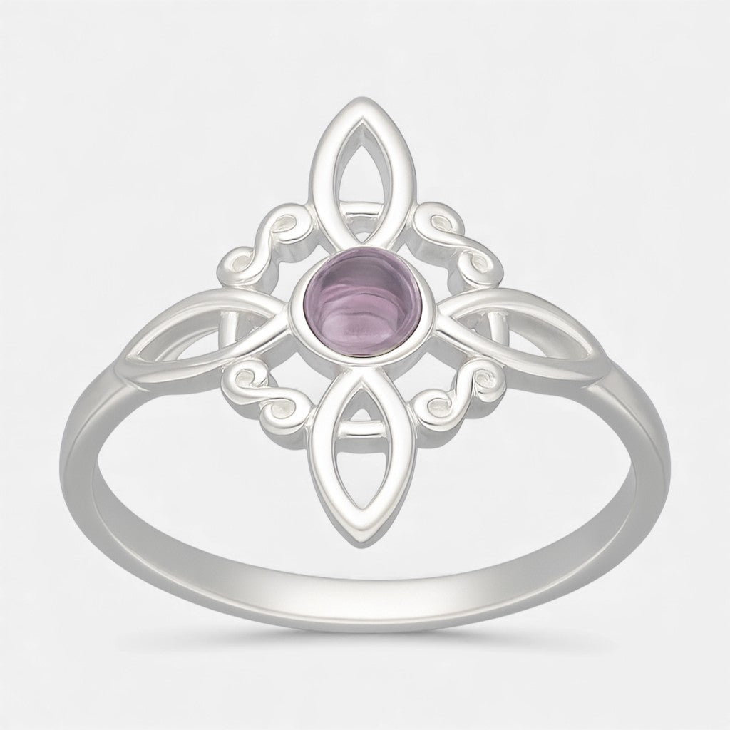 Anillo Nudo de Bruja Amatista