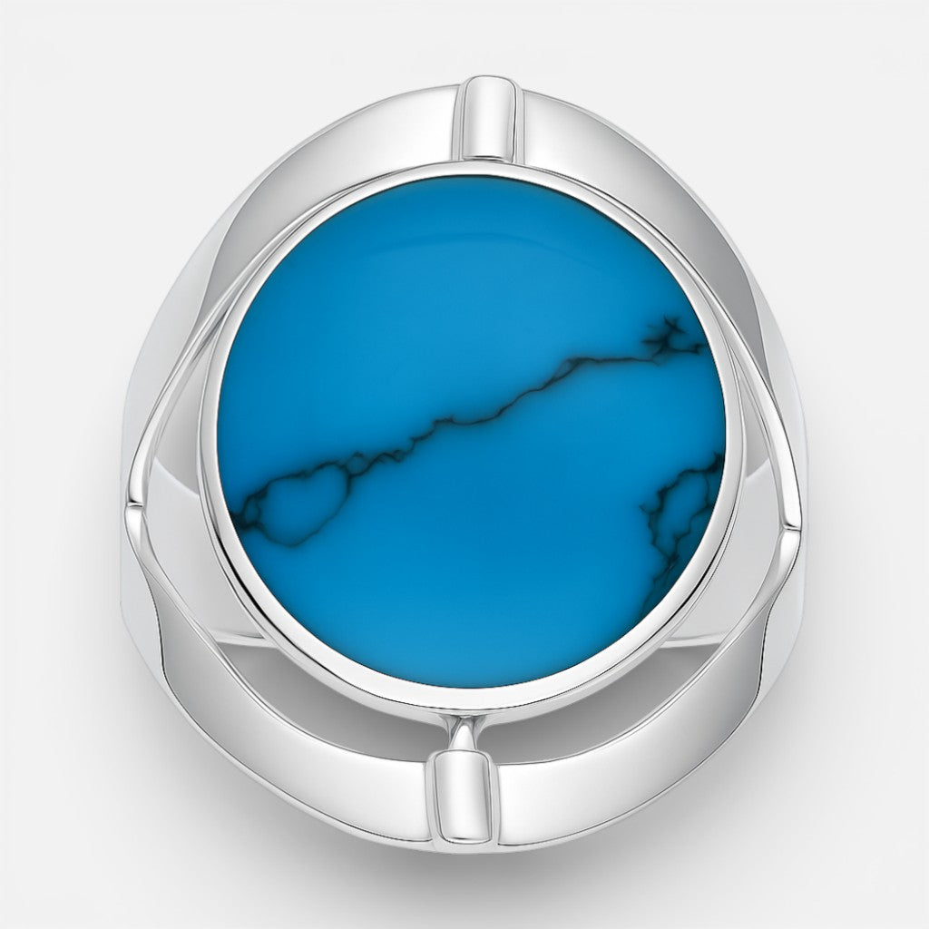 anillo reversible arbol de la vida turquesa