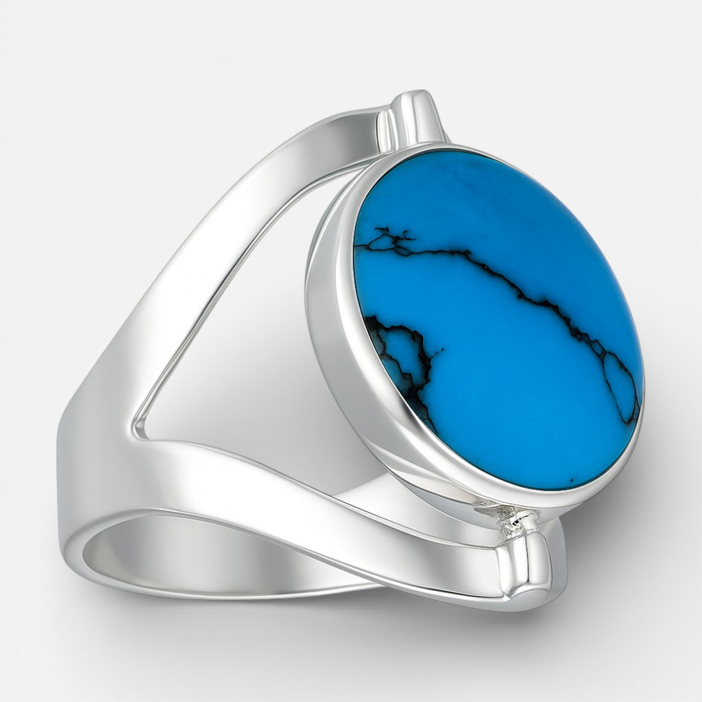 anillo reversible arbol de la vida turquesa