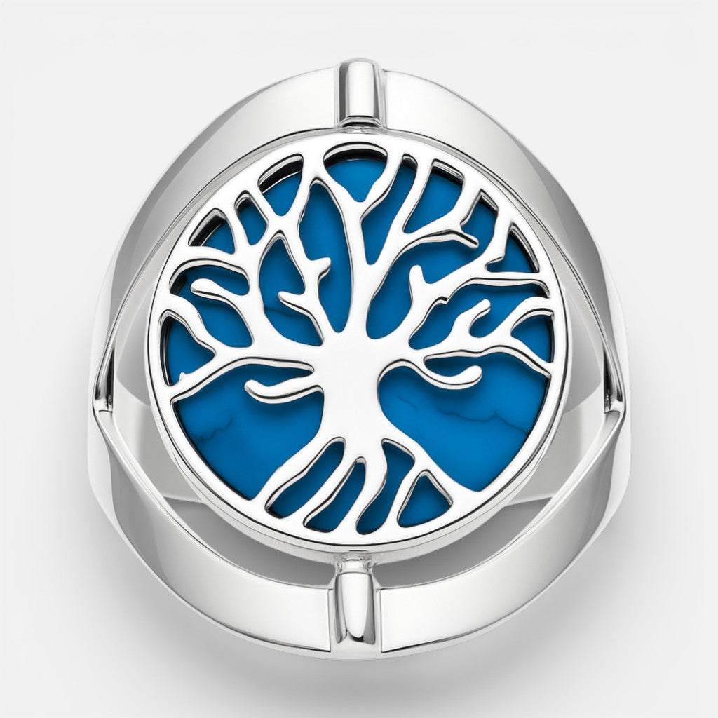 anillo reversible arbol de la vida turquesa