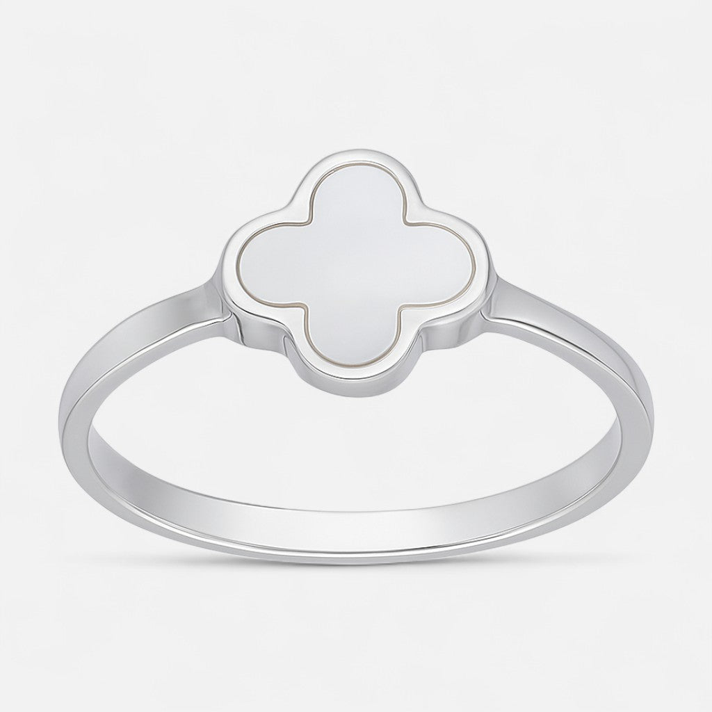 Anillo Trébol de la Suerte Nácar