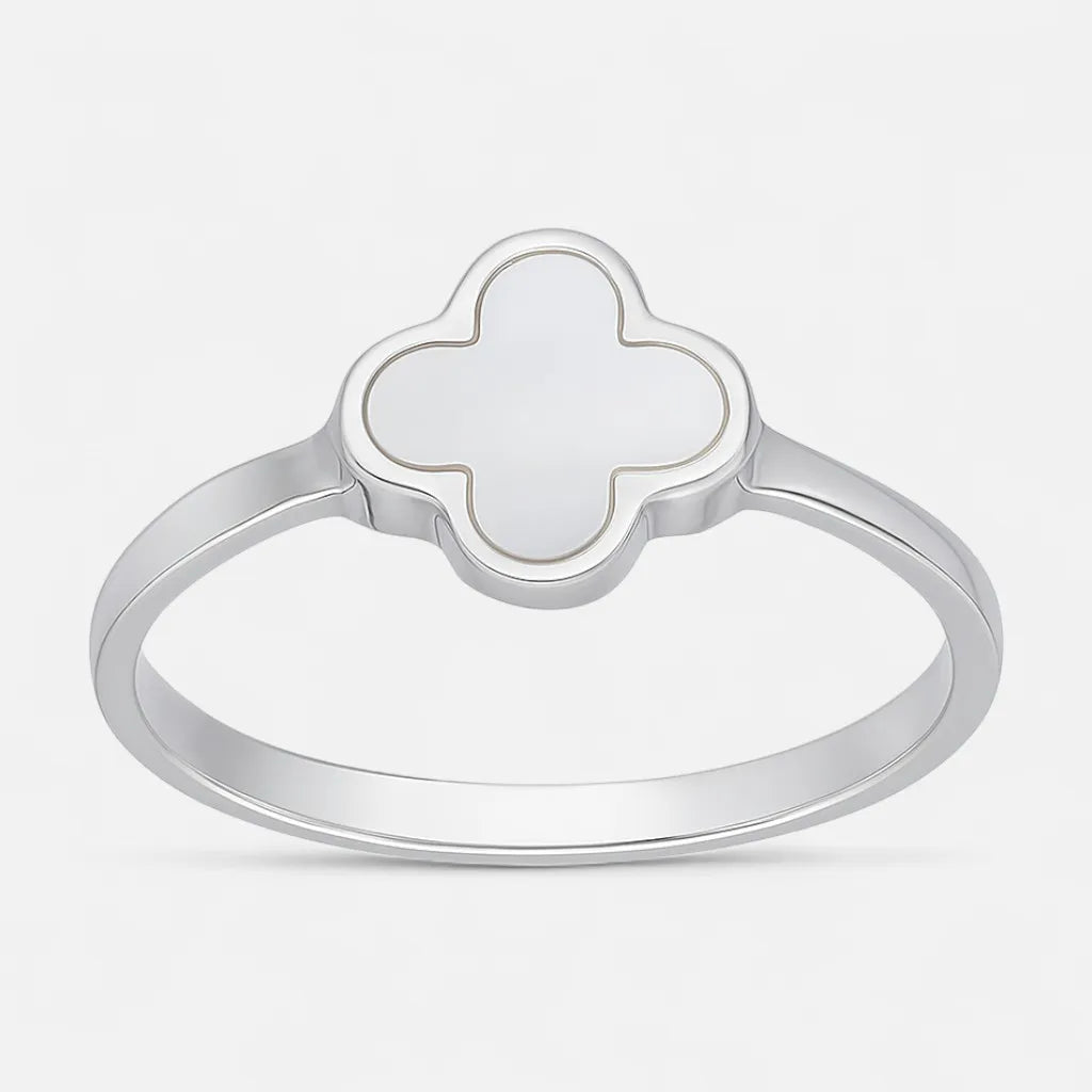 Anillo Trébol de la Suerte Nácar