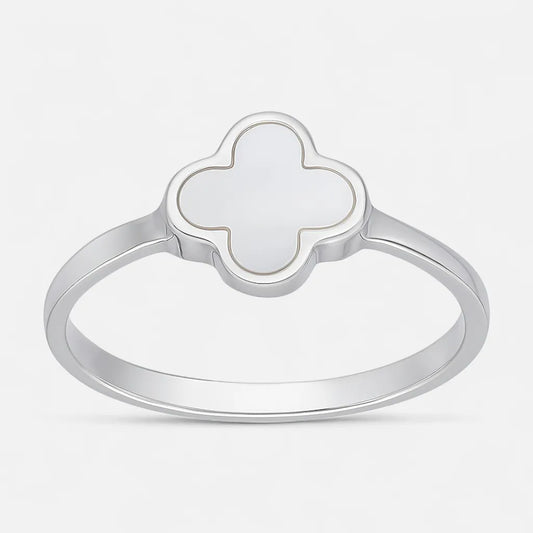 Anillo Trébol de la Suerte Nácar