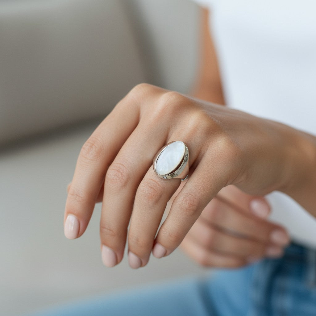 Anillo Ovalado Nácar