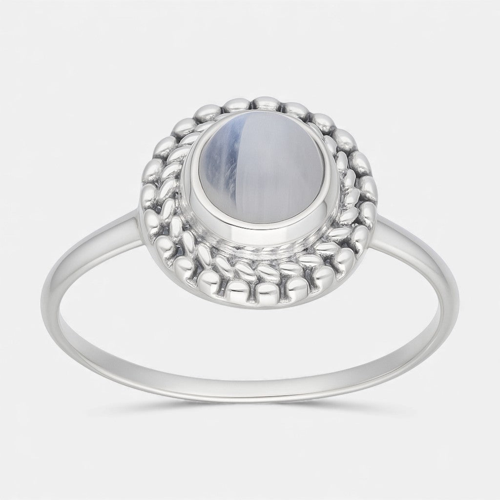 Anillo Circulo Piedra Luna