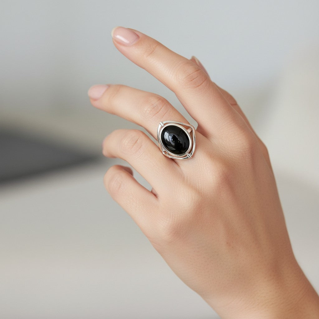 Anillo Reversible Nácar Ónix