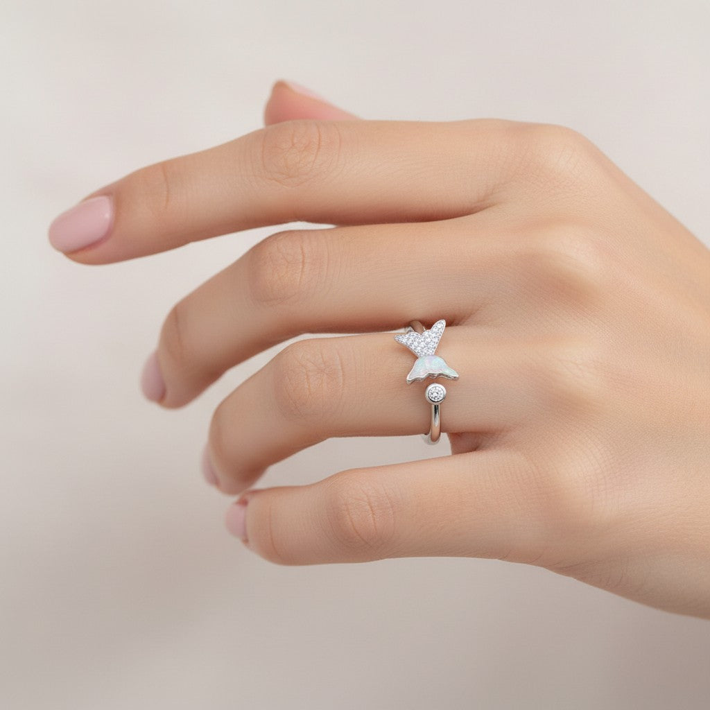 Anillo Ajustable Mariposa Circones Ópalo
