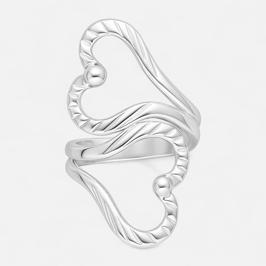 Anillo Ajustable Corazones Facetados