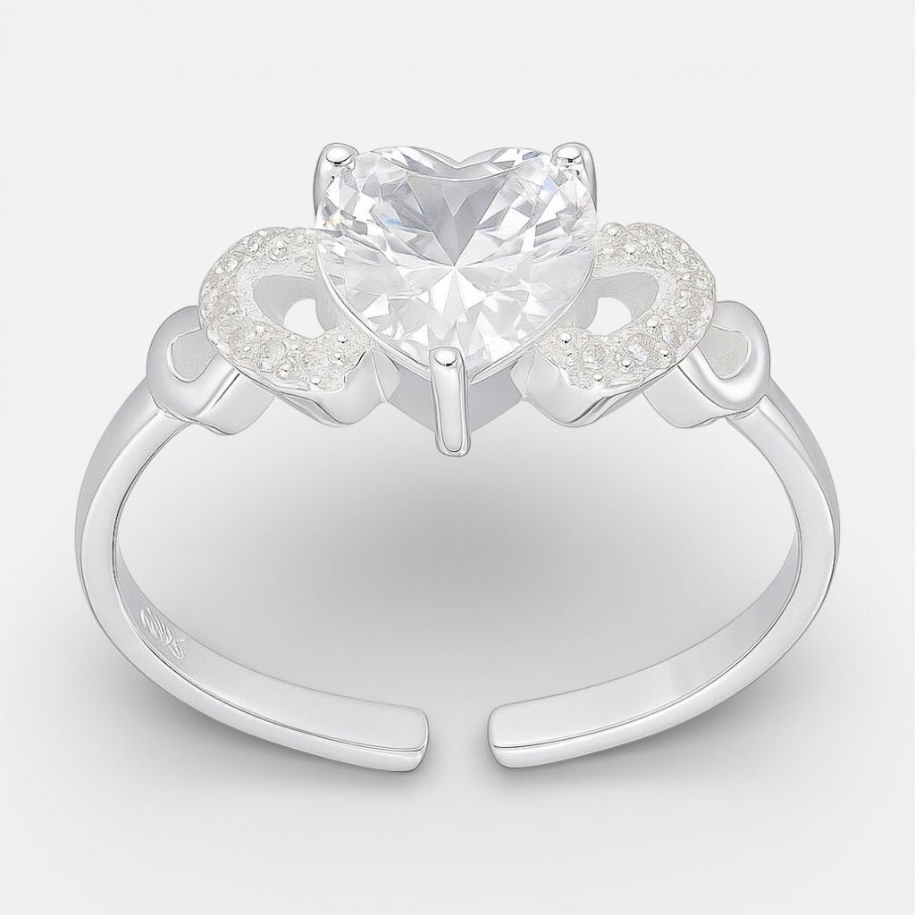 Anillo Midi Corazón Circones