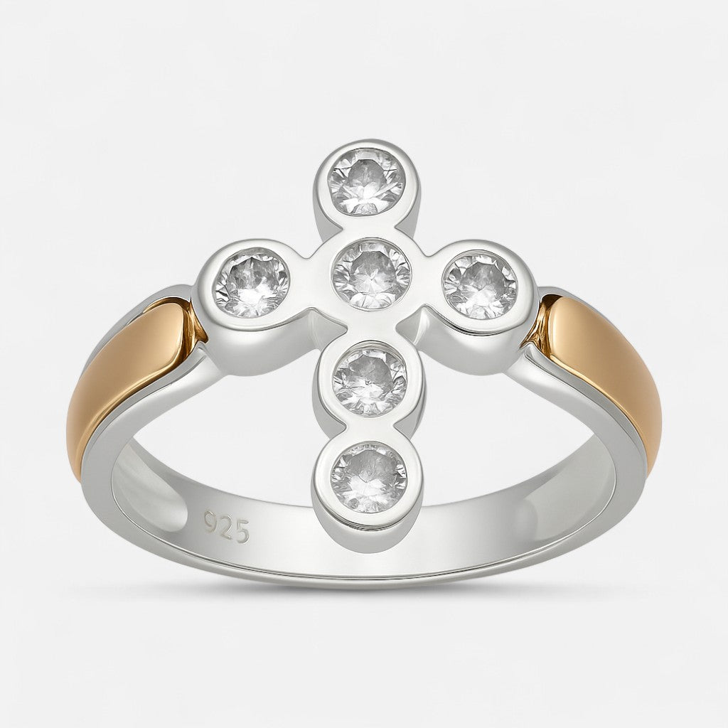 Anillo Cruz Circones en Oro