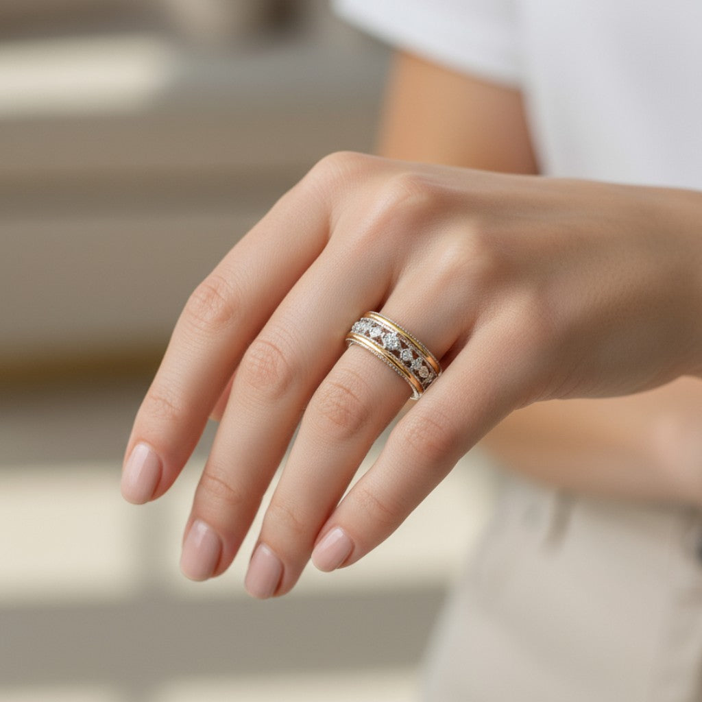 Anillo Circones Líneas en Oro