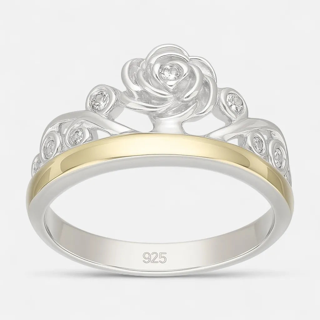 Anillo Corona en Oro Circones