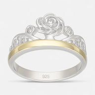 Anillo Corona en Oro Circones