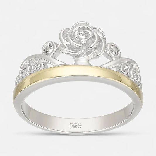 Anillo Corona en Oro Circones
